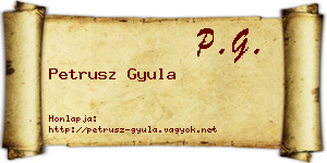 Petrusz Gyula névjegykártya