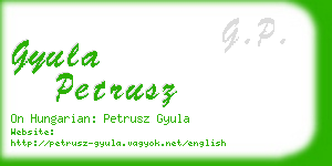 gyula petrusz business card